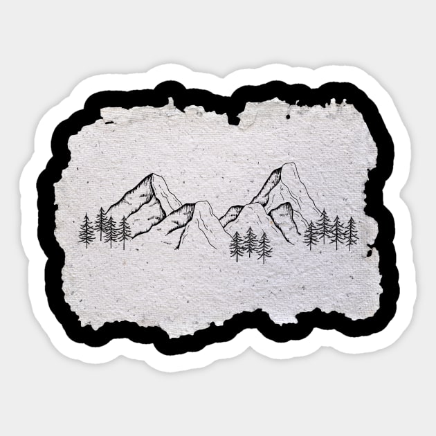 Mountain Outdoor Vintage Rocks Fauna Clouds Sticker by Flowering Away